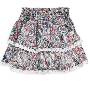 Aqua Tiered Ruffle Miniskirt -NWT Bloomingdale's Exclusive